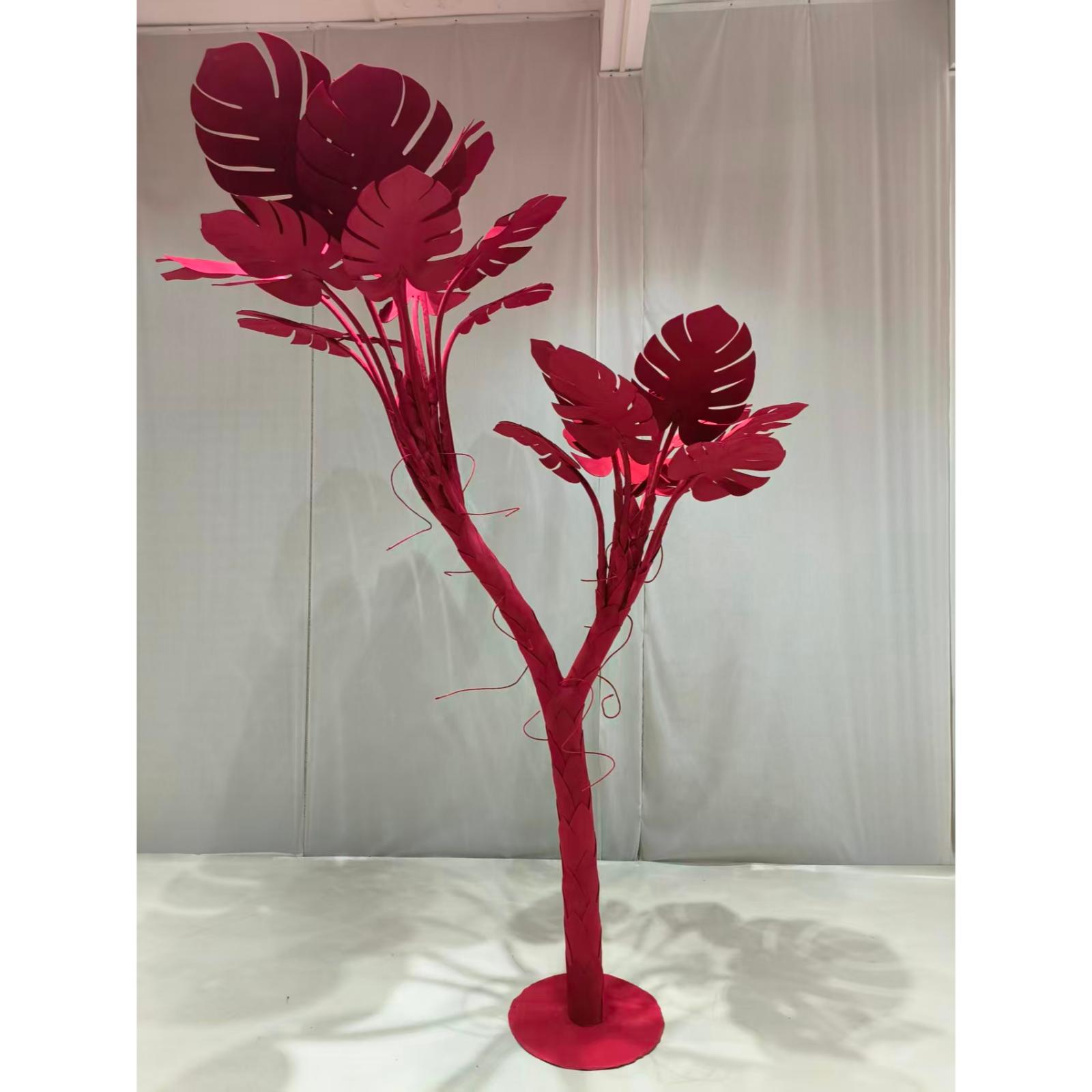 Τεχνητό Δέντρο Eva Μονστέρα "Crimson Leaf" Κόκκινο 320 εκ.