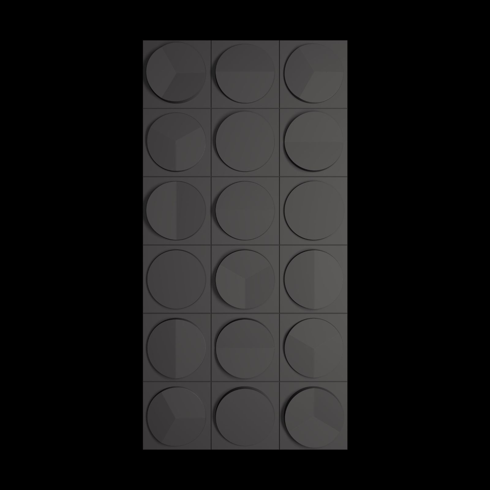 Τεχνητός Τοίχος PU Geometry "Lego" Ανοιχτό Μαύρο 120x60x2,5 εκ.
