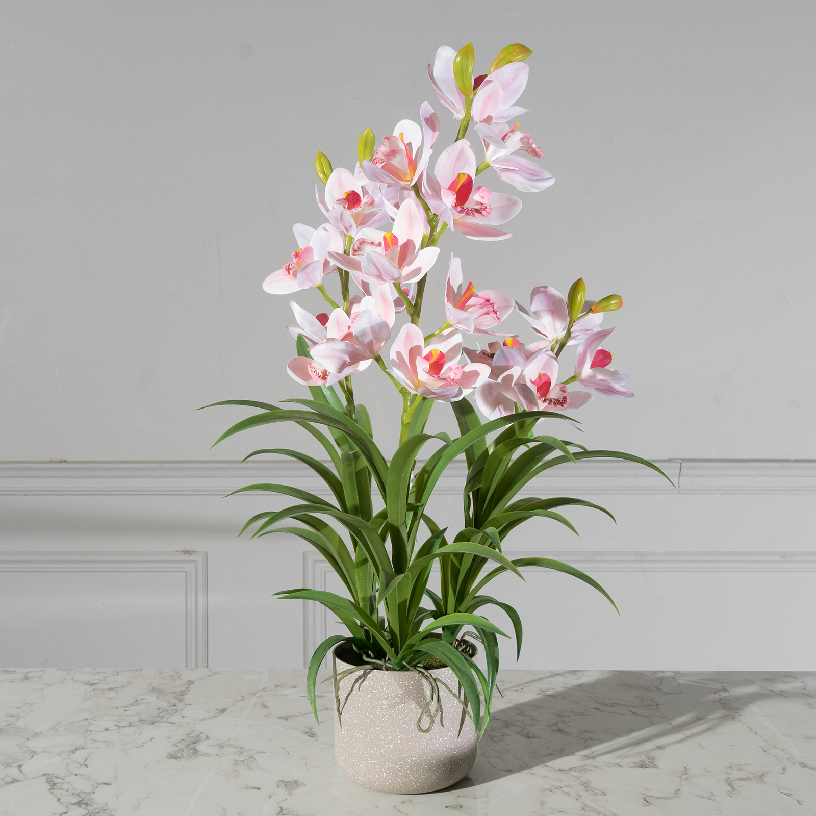 Τεχνητό Φυτό Ορχιδέα "Cymbidium Orchid" Ροζ 70 εκ.